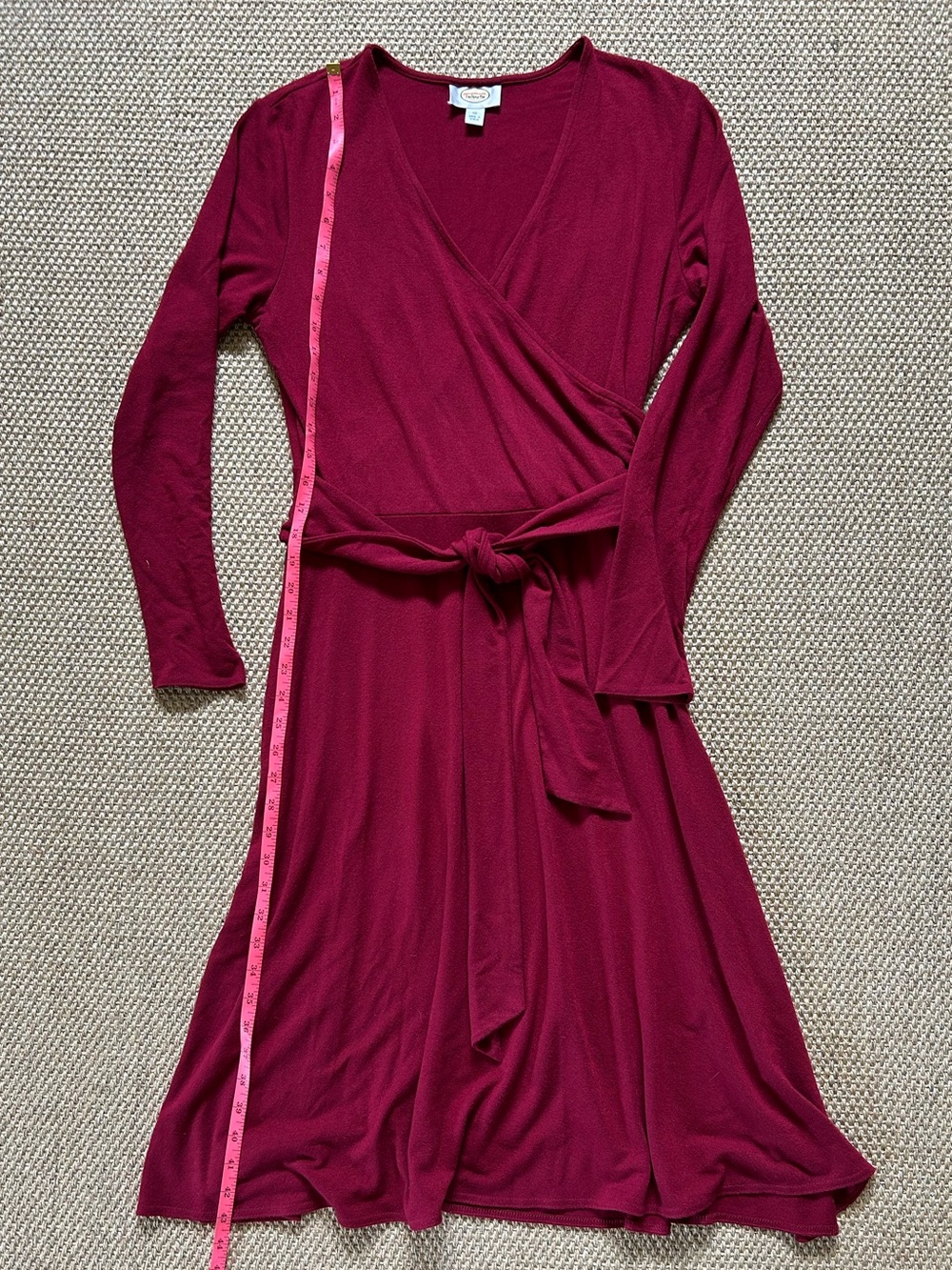 Vintage Talbots Burgundy Long-Sleeve Wrap Dress